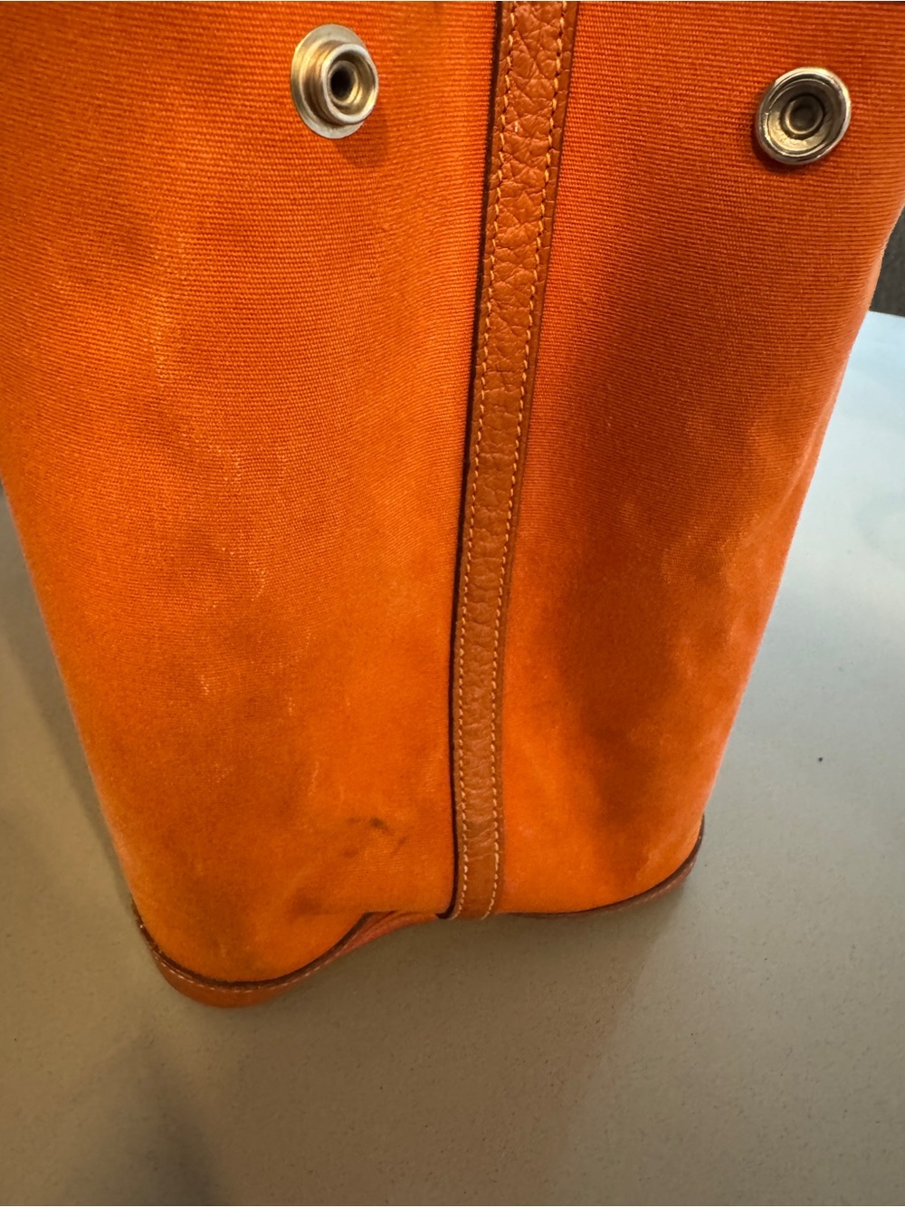 Hermès Garden Party 36 (MM) in Classic Hermes Orange Canvas & Leather - Picture 15 of 15